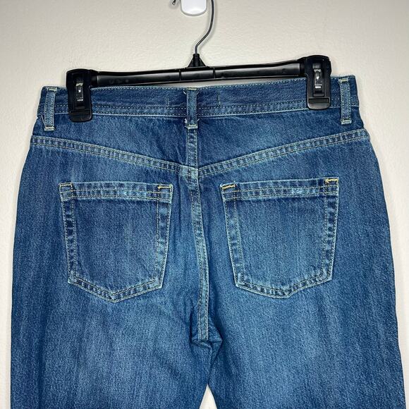 Free People We The Free Maggie Mid Rise Straight in Sequoia Blue Size 26 Raw Hem - Picture 9 of 12